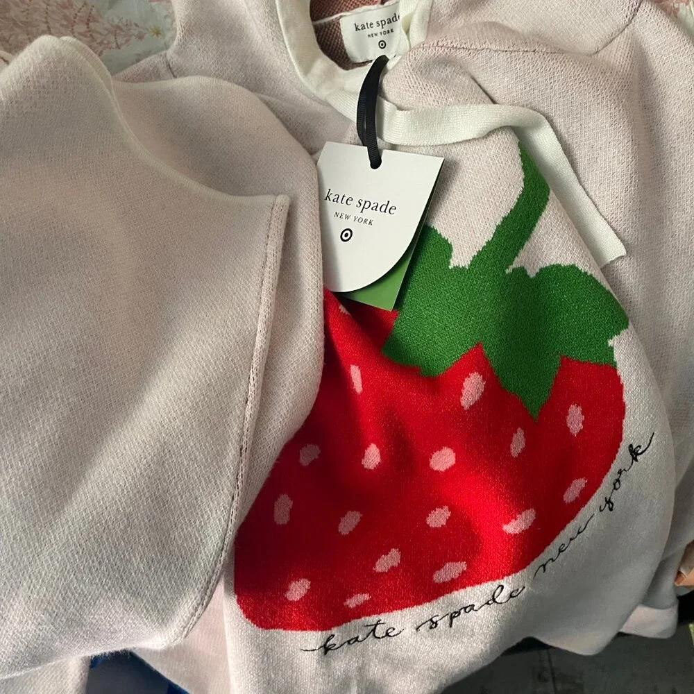 Buttery Soft KATE SPADE NEW YORK x TARGET L, XL‎ Strawberry Hooded Sweatshirt